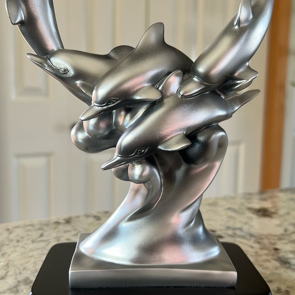 Vintage Dolphin Ring Statue Decor - Picture 3 of 12